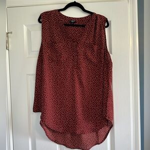 Torrid Burgundy and White Relaxed Blouse
